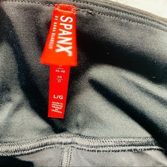 SPANX Black Faux Leather Leggings Size L - Picture 10 of 11